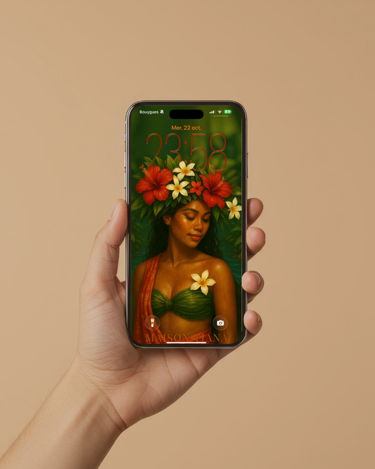 Fond d’écran Muse d’Eau sur téléphone – ambiance végétale et féminine