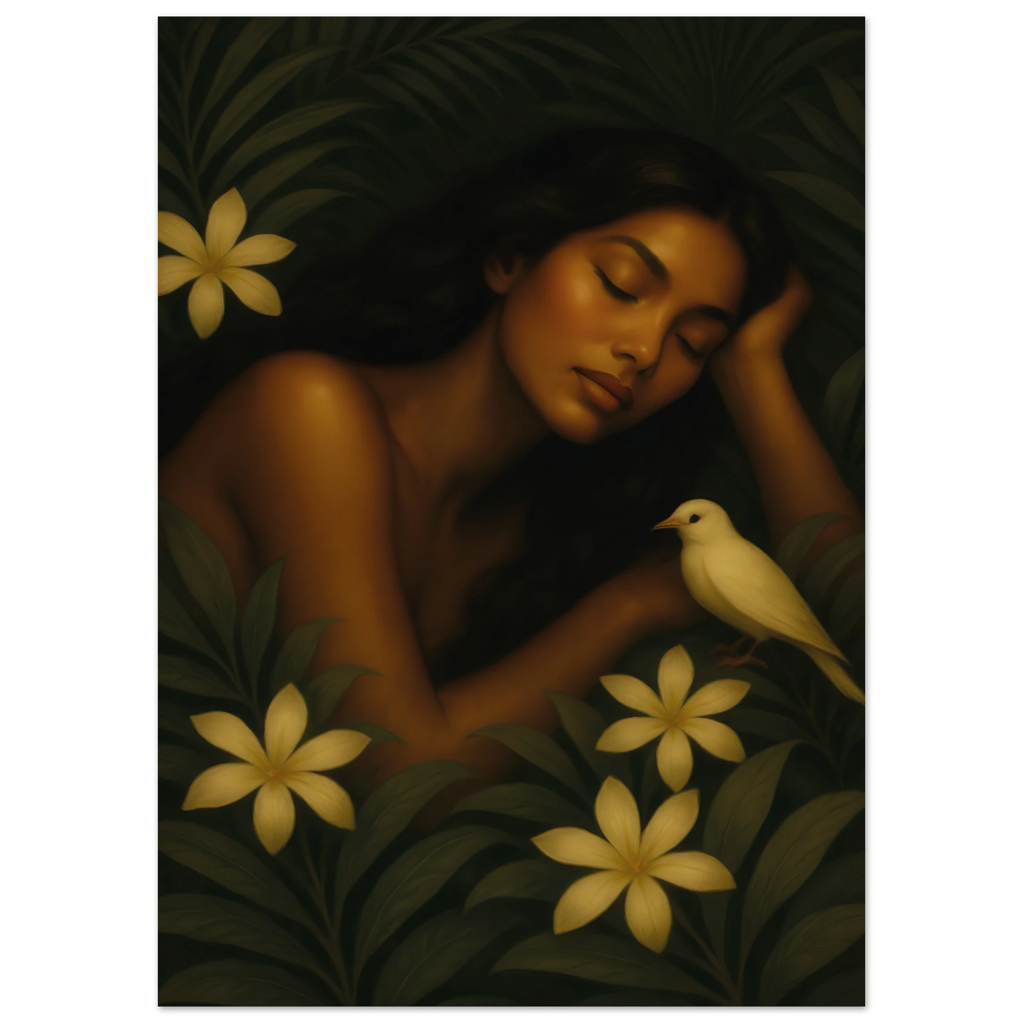 Affiche fine art premium « Repos Sacré » Maison Tiana, impression artistique raffinée.