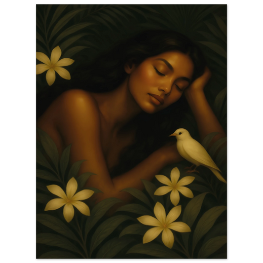 Affiche fine art « Repos Sacré » en format vertical, impression artistique premium.